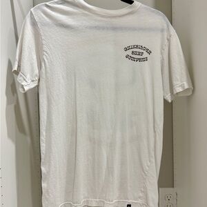 Quiksilver White Short Sleeve Tee with Black Chest Logo